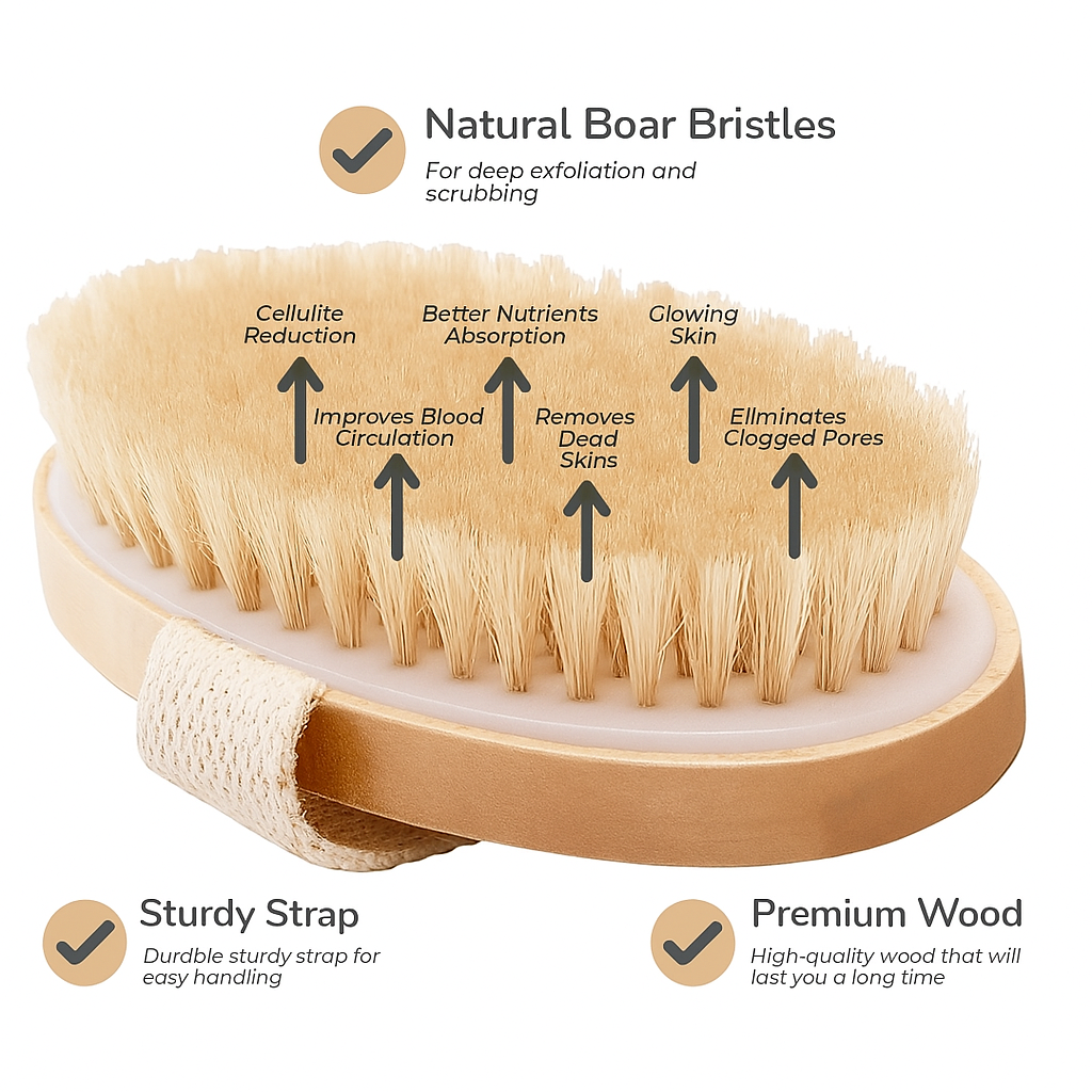 Natural Bristle Body Exfoliating Brush