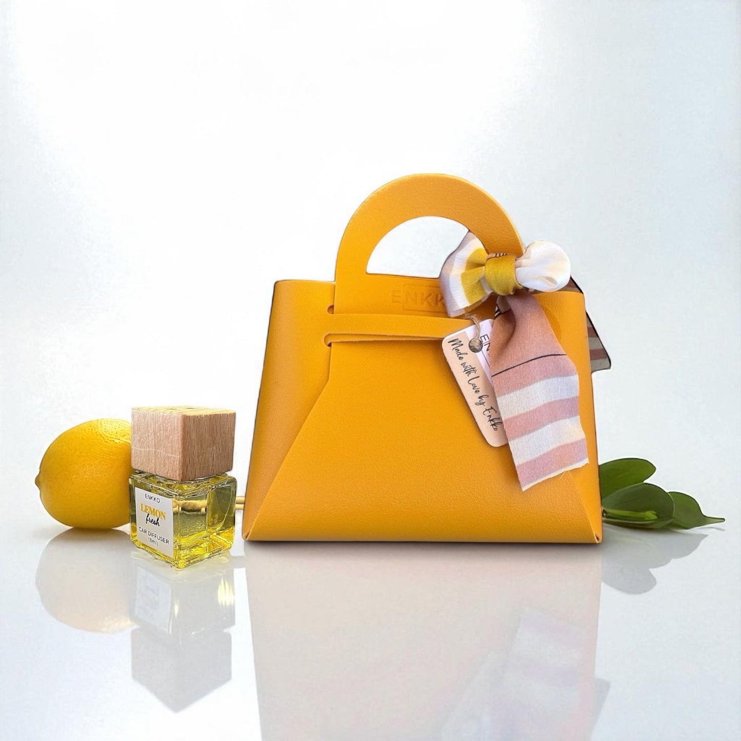 Lemon Fresh & Faux Leather Gift Set - Golden Mustard