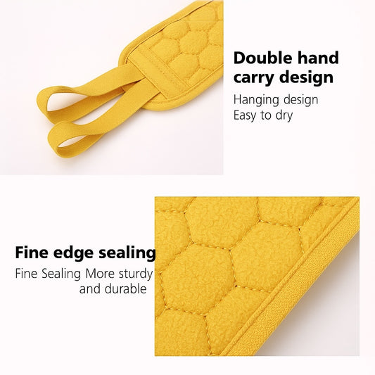 Deep Clean Spa Duo –– 2Pc Exfoliating Bath Glove & Back Scrubber Set –– Mustard
