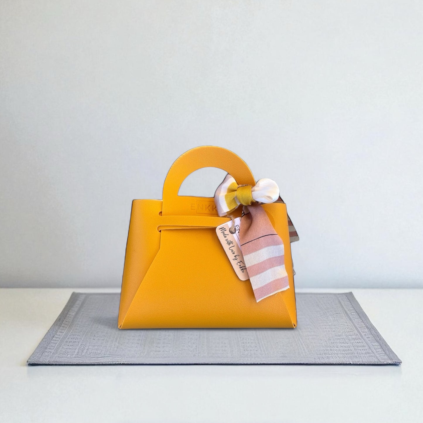 Faux Leather Mini Gift Bag - Golden Mustard