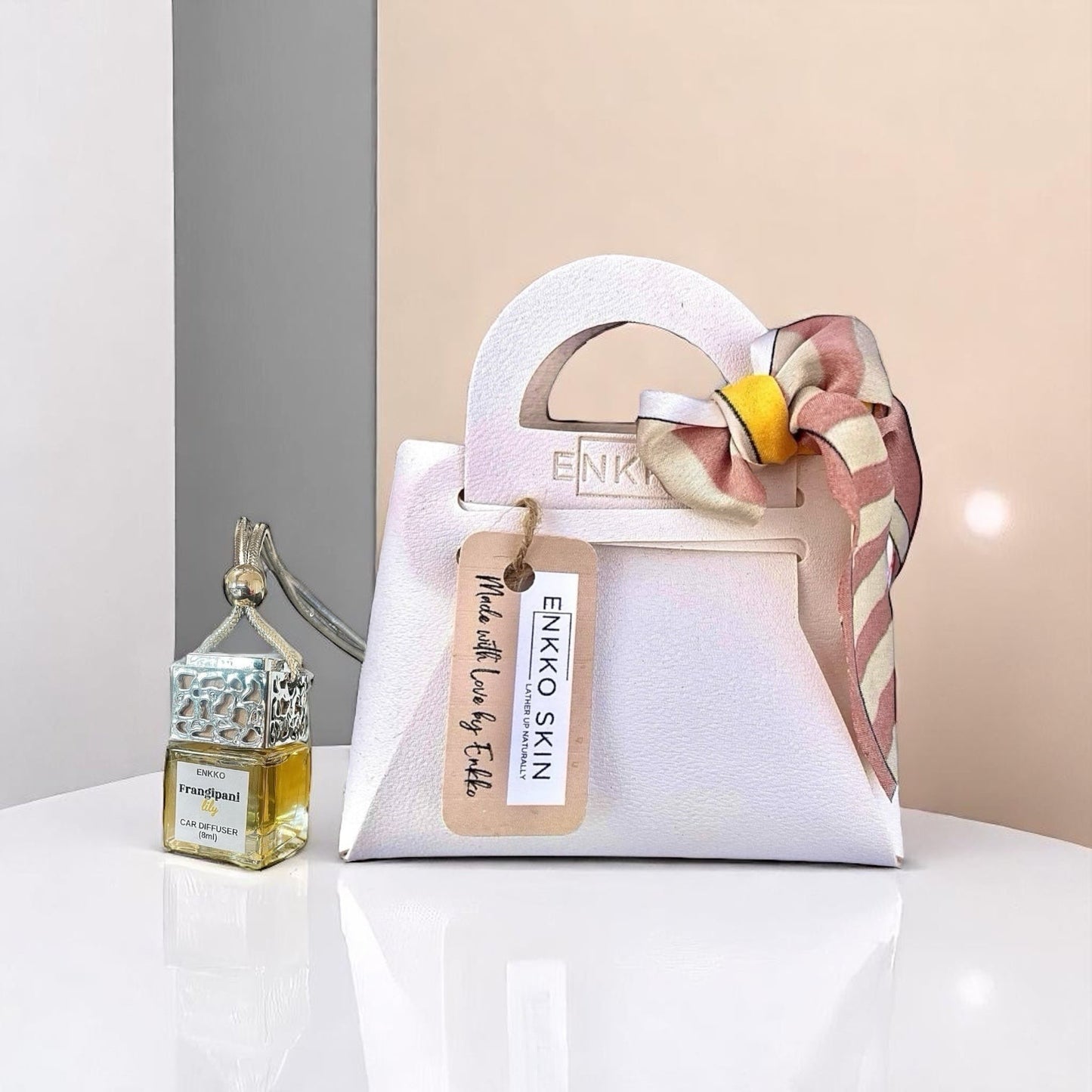 Snow White Gift Bag & Frangipani Car Diffuser Set