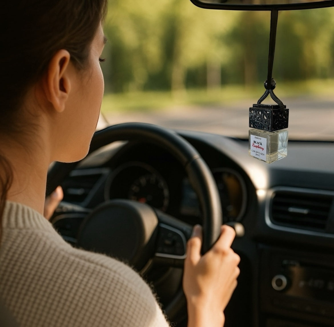 Black Raspberry Car Diffuser - Glass Hanging Bottle