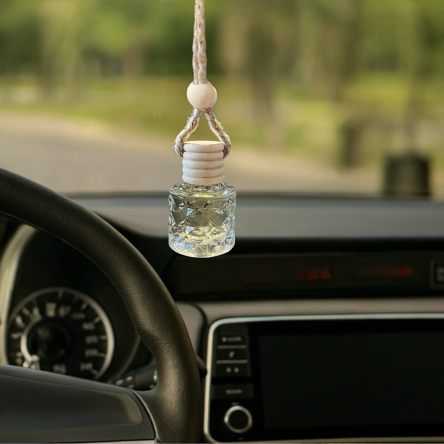 Jasmine Car Diffuser - Glass Hanging Bottle