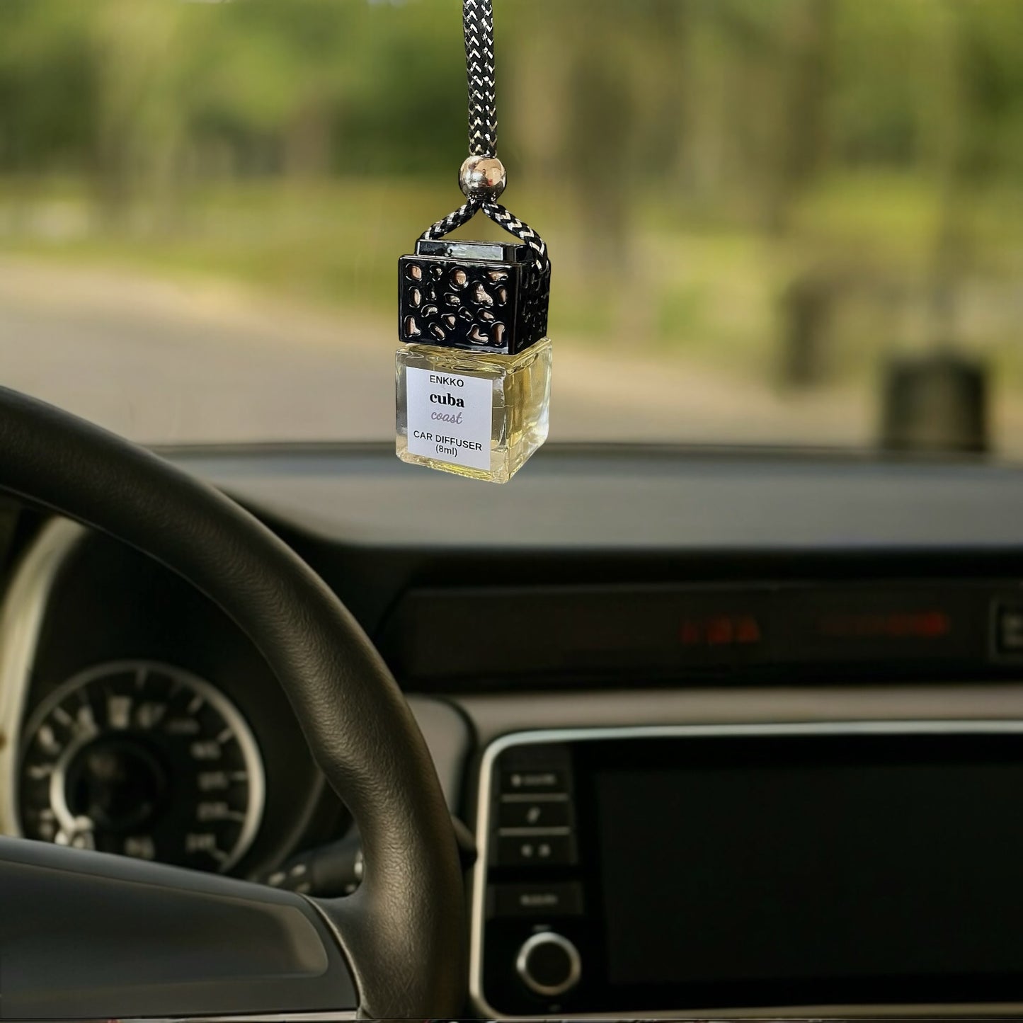 Cuba Coast Car Diffuser - Glass Hanging Bottle