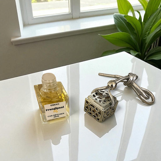 Frangipani Car Diffuser - Glass Hanging Bottle