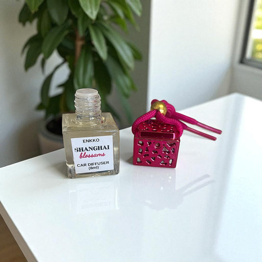 Shanghai Blossoms Car Diffuser - Glass Hanging Bottle
