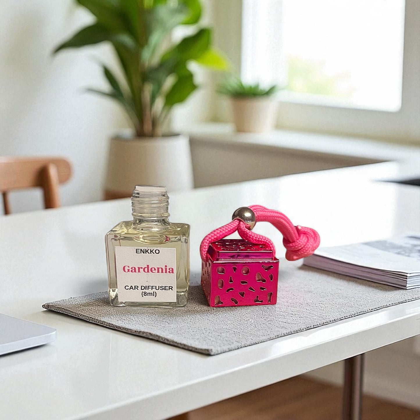 Gardenia Car Diffuser - Glass Hanging Bottle