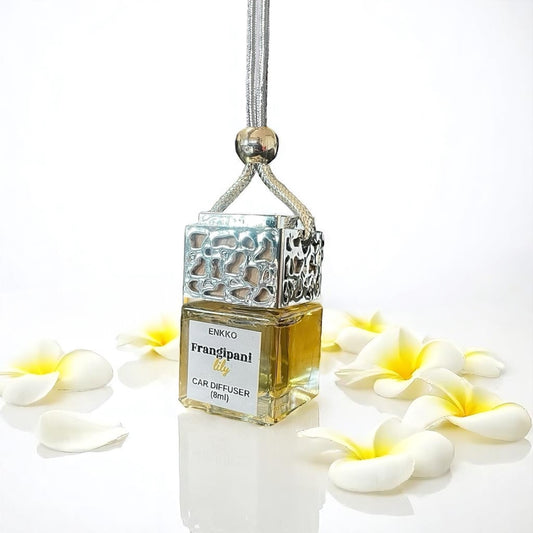 Frangipani Car Diffuser - Glass Hanging Bottle