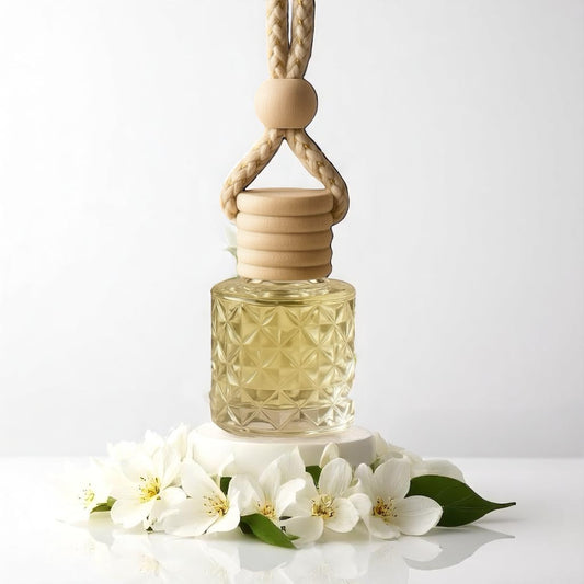 Jasmine Car Diffuser - Glass Hanging Bottle
