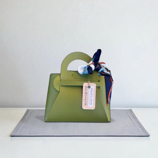 Faux Leather Mini Gift Bag - Sage Green