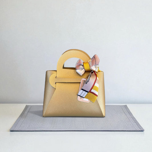 Faux Leather Mini Gift bag - Champagne Gold