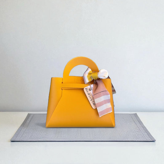 Faux Leather Mini Gift Bag - Golden Mustard