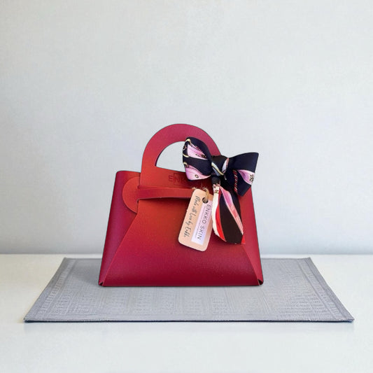 Faux Leather Mini Gift bag - Scarlet Red