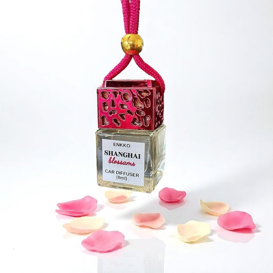 Shanghai Blossoms Car Diffuser - Glass Hanging Bottle