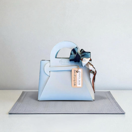 Faux Leather Mini Gift bag - Powder Blue