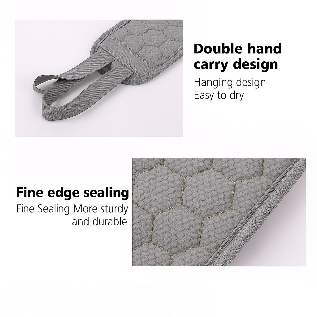Deep Clean Spa Duo ––  2Pc Exfoliating Bath Glove & Back Scrubber Set –– Grey