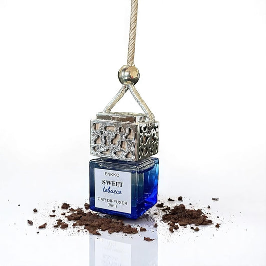 Sweet Tobacco Car Diffuser. Glass Hanging Bottle