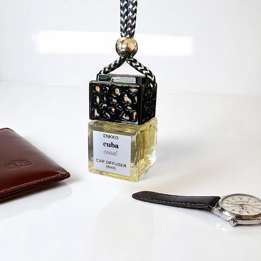 Cuba Coast Car Diffuser - Glass Hanging Bottle